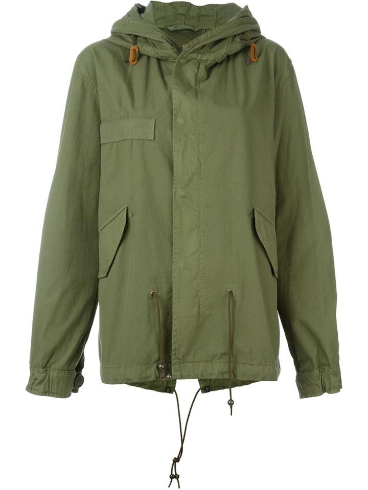 Mr & Mrs Italy Slim Fit Hooded Short Parka, Women's, Size: Small, Green, Cotton