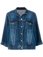 Sacai Wave Sleeved Denim Jacket - Blue