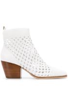Michael Michael Kors Pointed Cowboy Ankle Boots - White