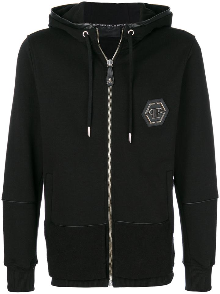 Philipp Plein Zipped Logo Hoodie - Black