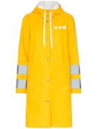 Miu Miu Logo Print Hooded Waterproof Raincoat - Yellow