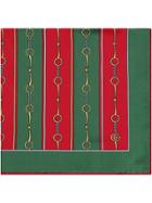 Gucci Pocket Square With Horsebit Chain Print - Green