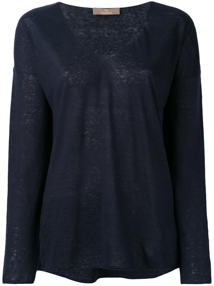 Cruciani V-neck Knit - Blue