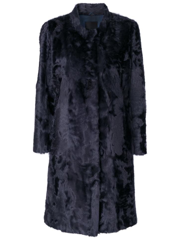 Liska Panelled Midi Coat - Blue