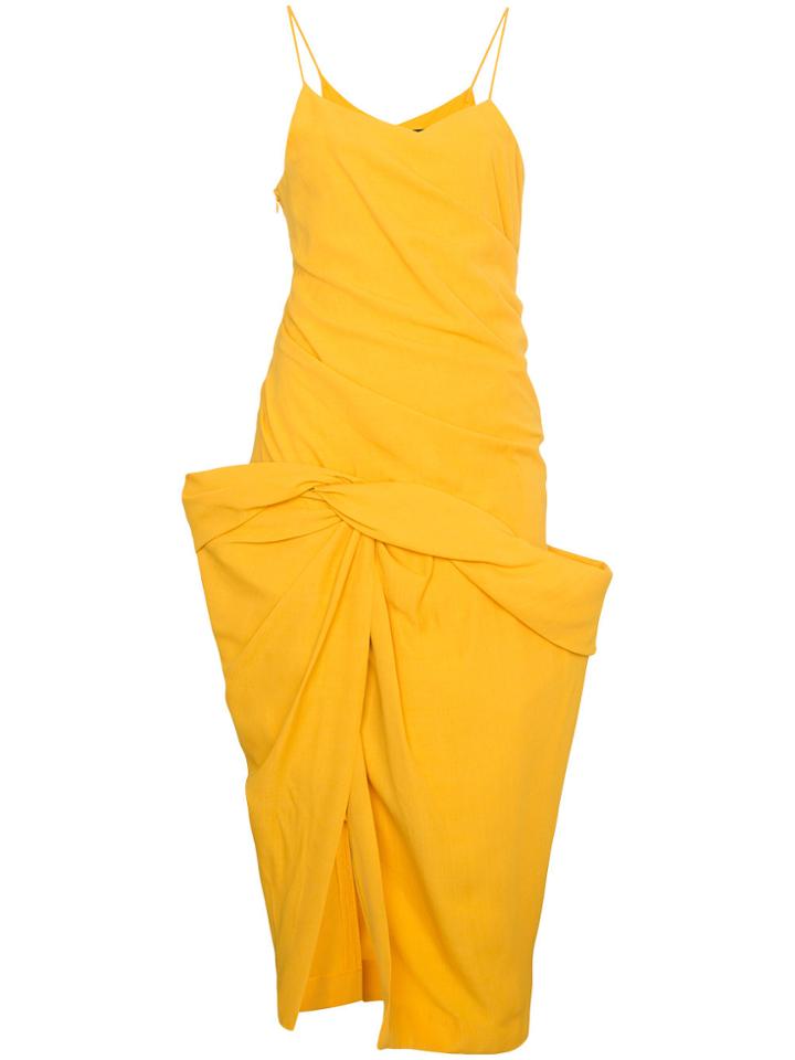Jacquemus Strappy Dress With Draped Skirt - Yellow & Orange