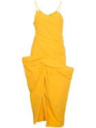 Jacquemus Strappy Dress With Draped Skirt - Yellow & Orange