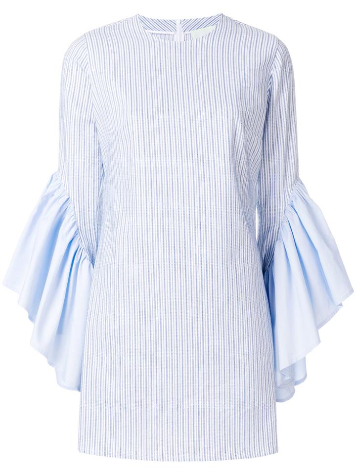 Ava Adore Flared Cuffs Striped Mini Dress - Blue