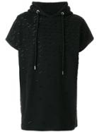 Les Hommes Short-sleeve Hooded Sweatshirt - Black