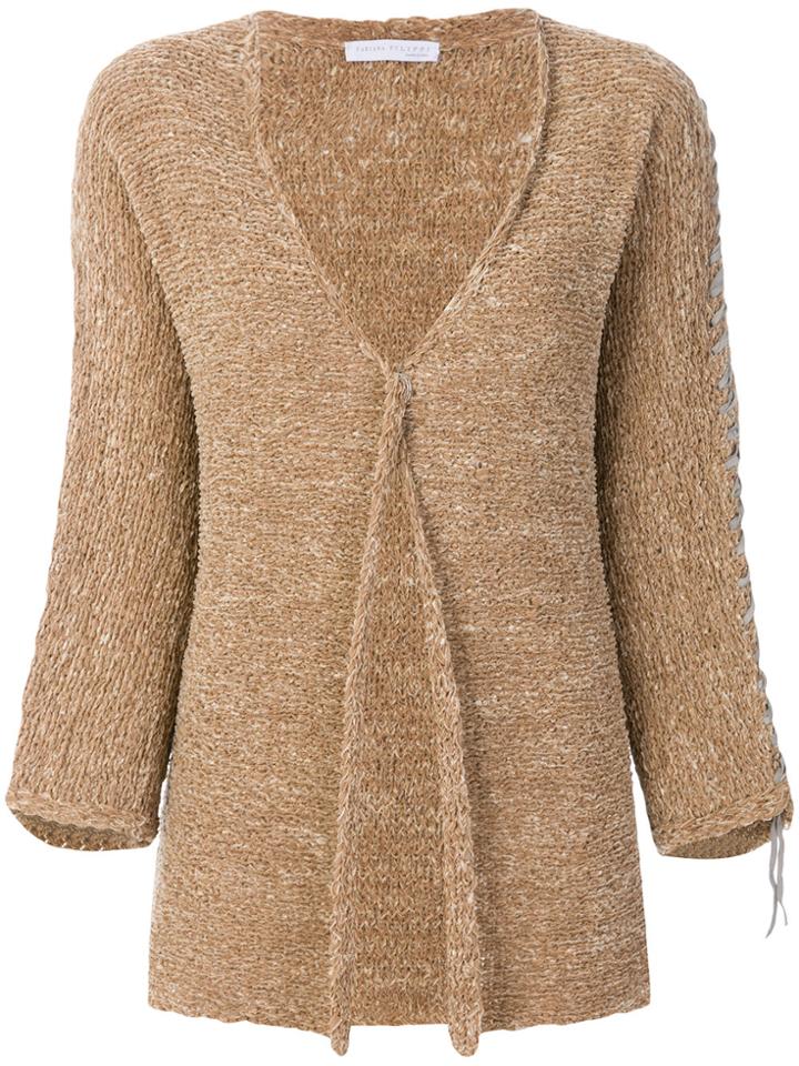 Fabiana Filippi Deep V-neck Cardigan - Brown