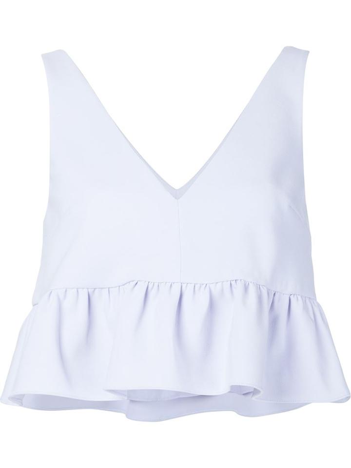 Elizabeth And James Peplum Cropped Top, Women's, Size: Medium, Pink/purple, Polyester/viscose/spandex/elastane