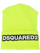 Dsquared2 Logo Patch Beanie - Yellow