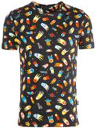 Love Moschino Allover Print T-shirt, Men's, Size: Xl, Blue, Cotton/spandex/elastane