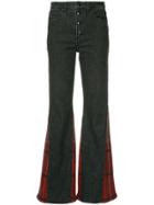 Sonia Rykiel Tartan Insert Flare Jeans - Grey