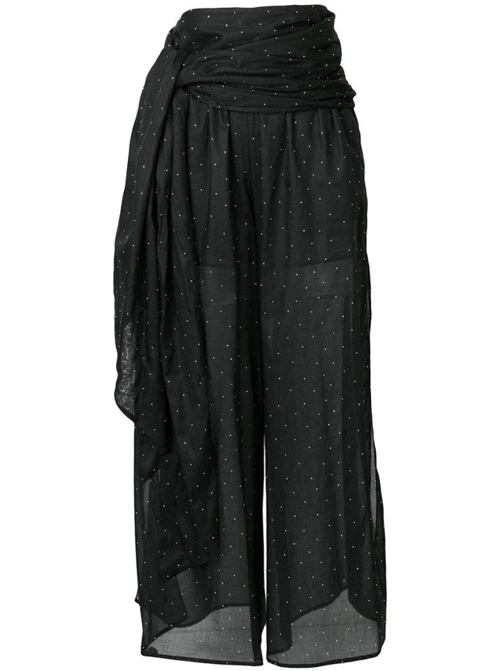 Alexandre Vauthier Transparent Dotted Flared Trousers - Black