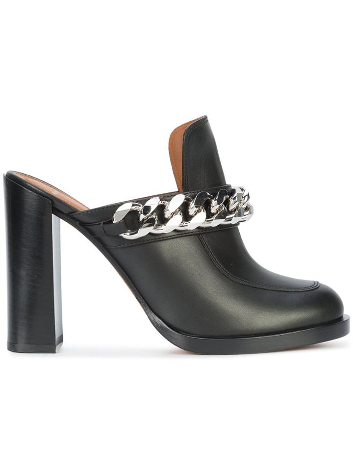 Givenchy Chain Trim Mules - Black