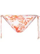 Evarae Floral Print Bikini Bottom, Women's, Size: Medium, White, Polyamide/spandex/elastane