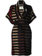 Fendi Striped Belted Coat