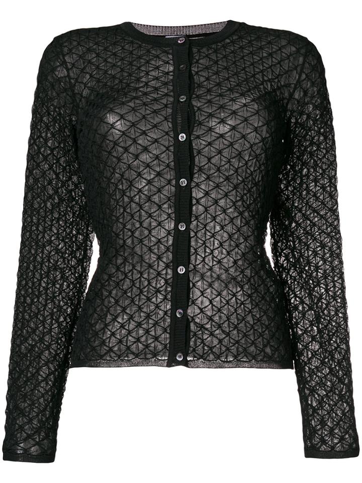 M Missoni Embroidered Fitted Cardigan - Black
