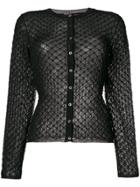 M Missoni Embroidered Fitted Cardigan - Black