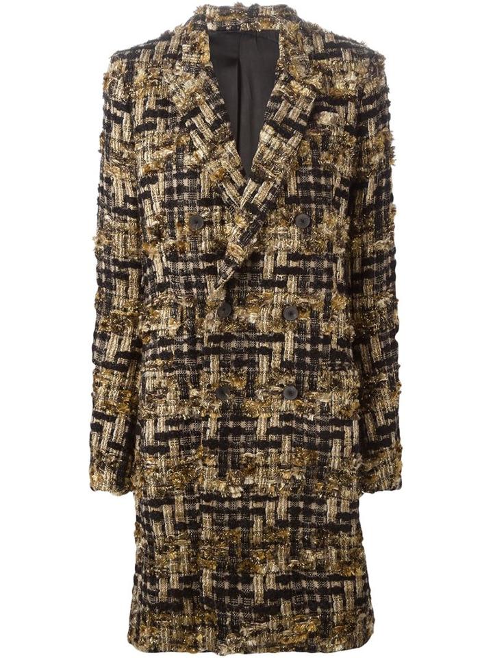 Haider Ackermann Metallic Tweed Midi Coat