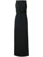 Balenciaga Wrap Detail Maxi Dress, Women's, Size: 40, Black, Silk/polyamide/acetate