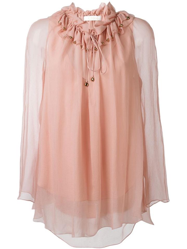 Chloé Draped Top, Women's, Size: 34, Pink/purple, Silk