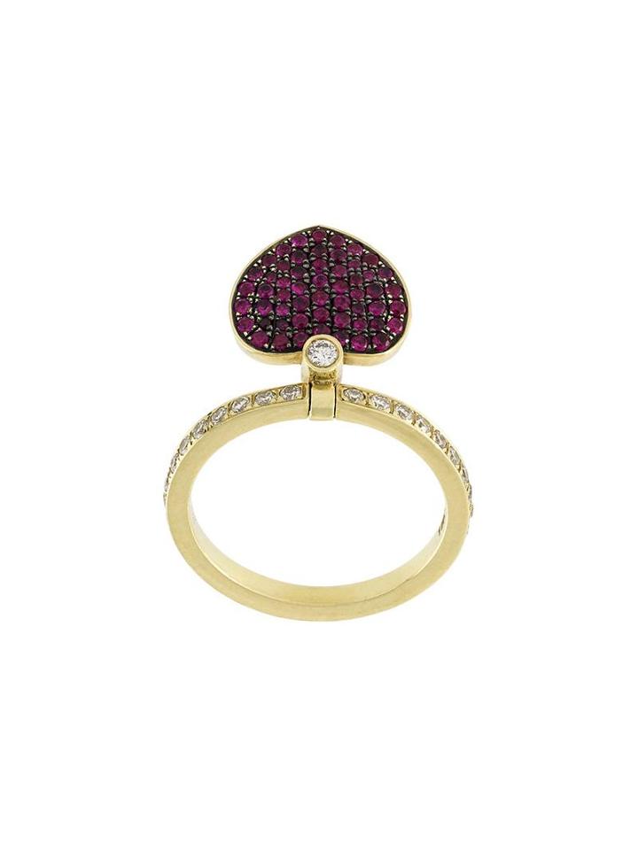 Jagga Diamond 'love Heart' Ring, Women's, Metallic
