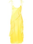 Kenzo Ruffled Midi Dress - Yellow & Orange