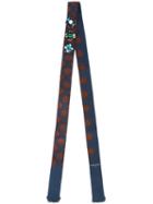 Lanvin Thin Embellished Pattern Scarf, Women's, Blue, Silk/brass/glass/plexiglass