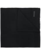 Prada Frayed Logo Scarf - Black
