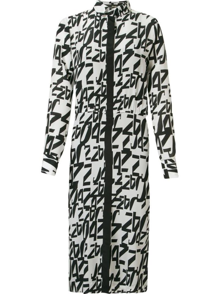Midi Printed Shirt Dress, Women's, Size: 38, Black, Silk, Andrea Marques