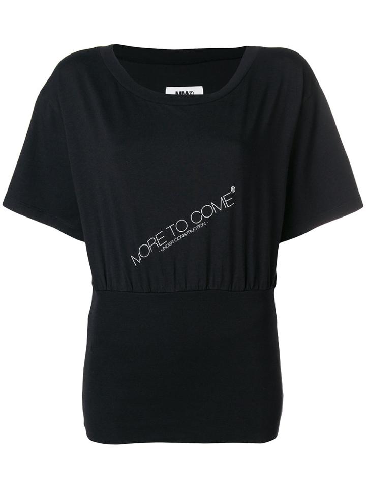 Mm6 Maison Margiela Slogan Short-sleeve T-shirt - Black