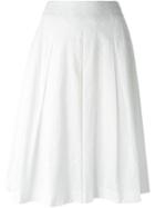 Cacharel Pleated Eyelet Skirt, Women's, Size: 34, White, Cotton