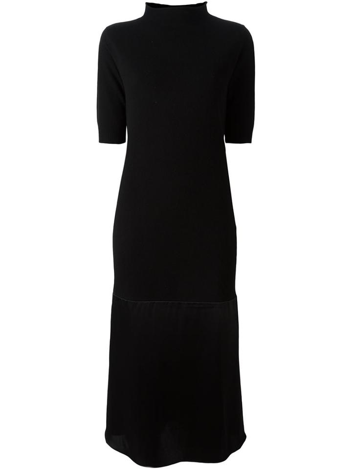 Twin-set Panelled Dress, Women's, Size: Medium, Black, Silk/cashmere/wool