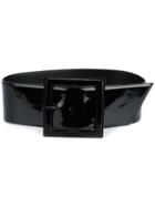 Saint Laurent Carrée Buckle Corset Belt, Women's, Size: 75, Black, Leather