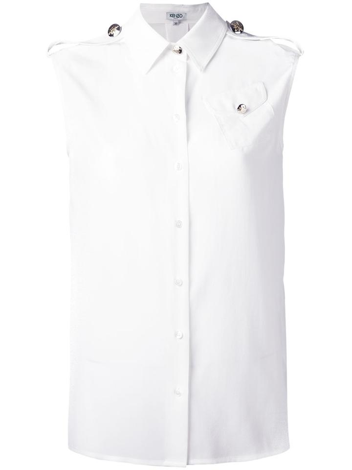 Kenzo Sleeveless Shirt, Women's, Size: 38, White, Silk
