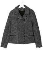 Miss Grant Kids Teen Dislocated Zip Coat - Metallic