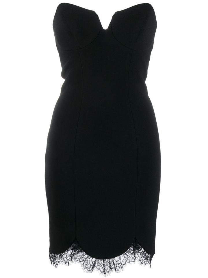 Just Cavalli Lace Hem Bandeau Mini Dress - Black
