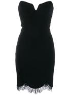 Just Cavalli Lace Hem Bandeau Mini Dress - Black
