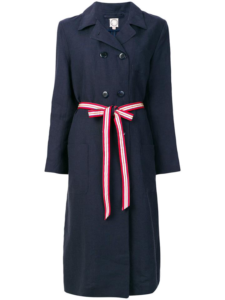 Ines De La Fressange Belted Waist Trench Coat - Blue