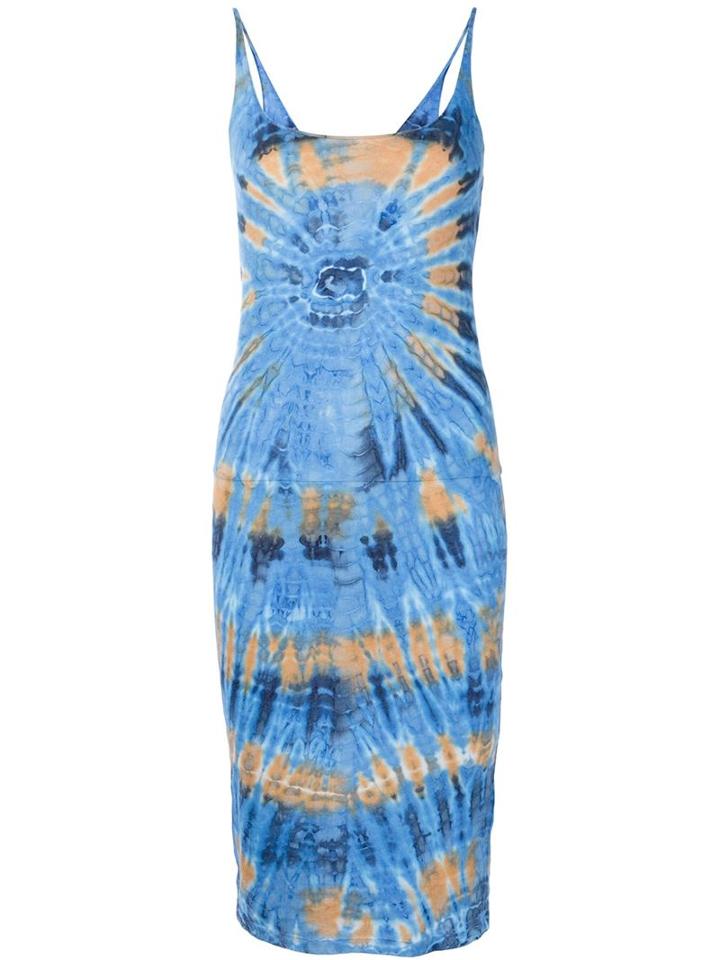 Raquel Allegra Tie-dye Fitted Dress, Women's, Size: 2, Blue, Cotton/polyester
