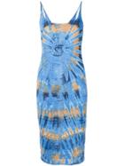 Raquel Allegra Tie-dye Fitted Dress, Women's, Size: 2, Blue, Cotton/polyester