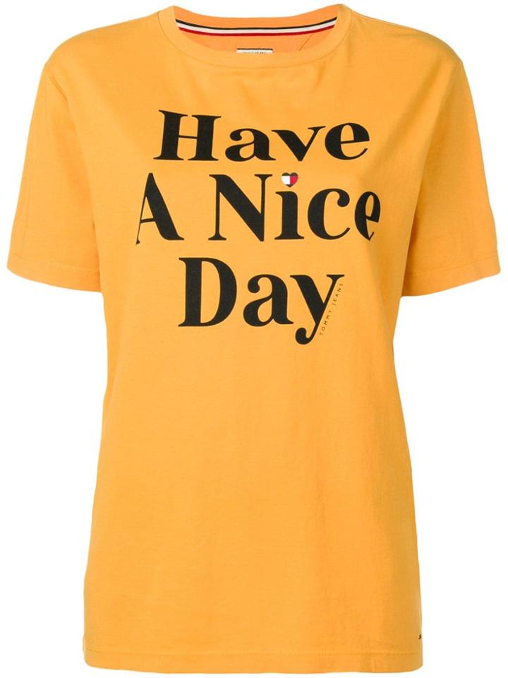 Tommy Jeans 'have A Nice Day' T-shirt - Yellow