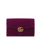 Gucci Gg Marmont Velvet Clutch - Pink & Purple