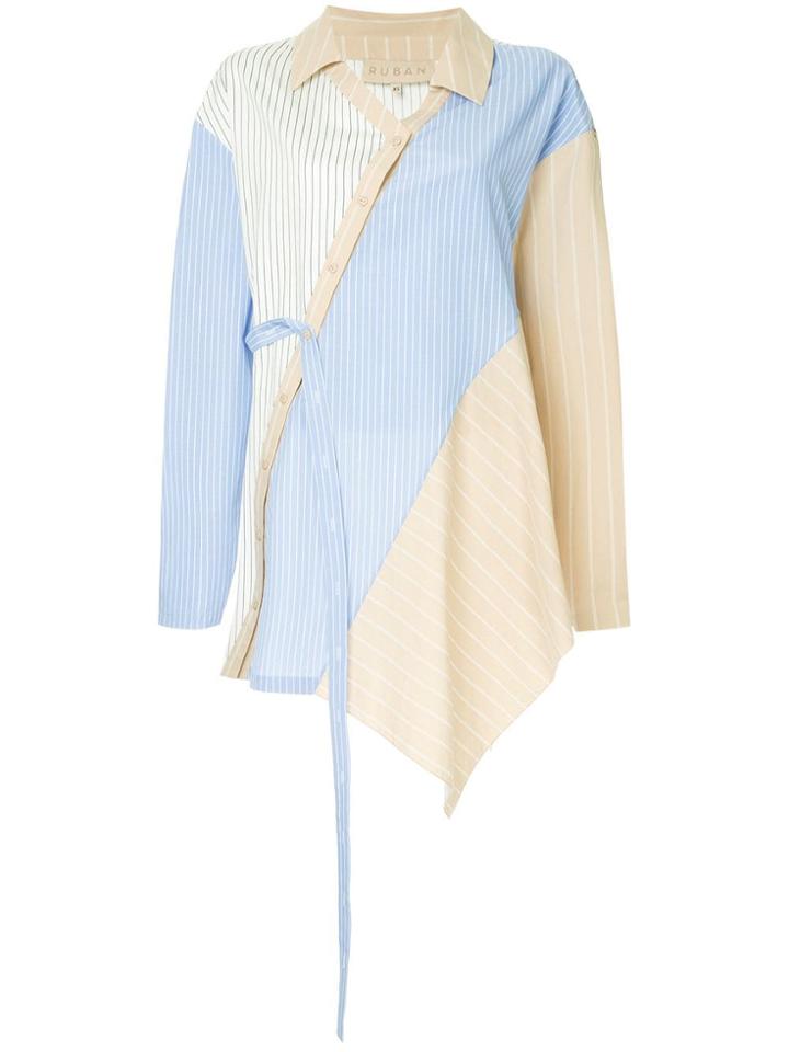 Ruban Asymmetric Striped Shirt - Multicolour