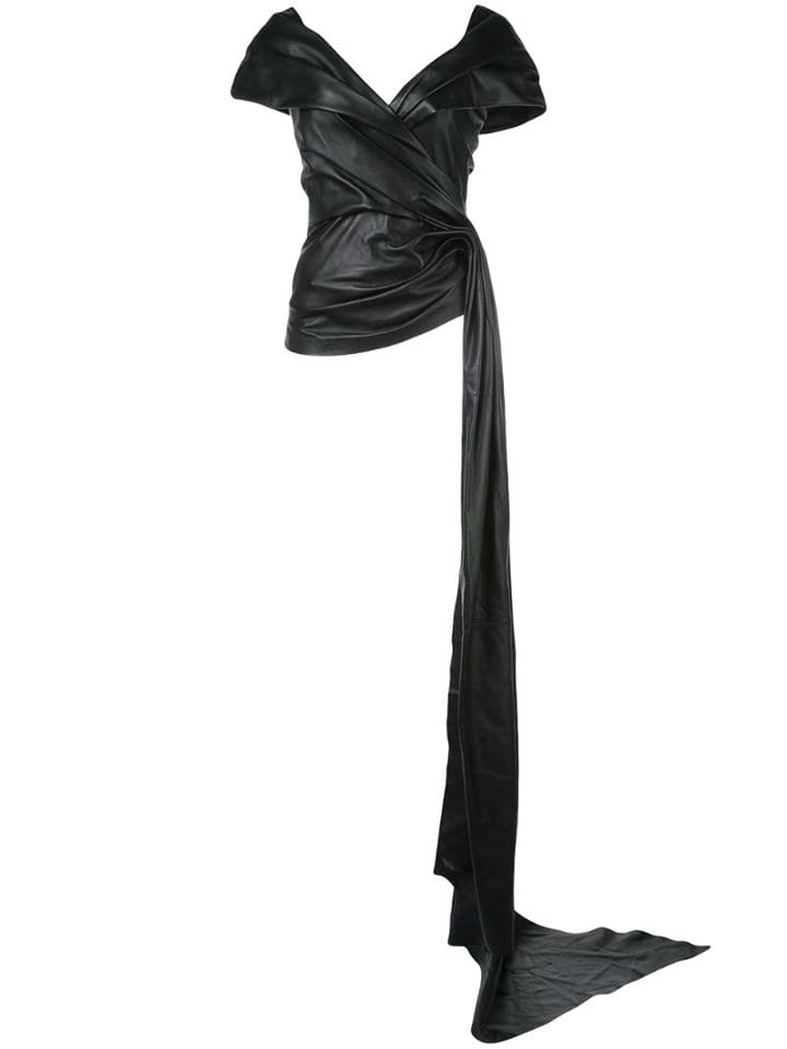 Oscar De La Renta Draped V-neck Top - Black