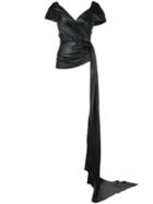 Oscar De La Renta Draped V-neck Top - Black