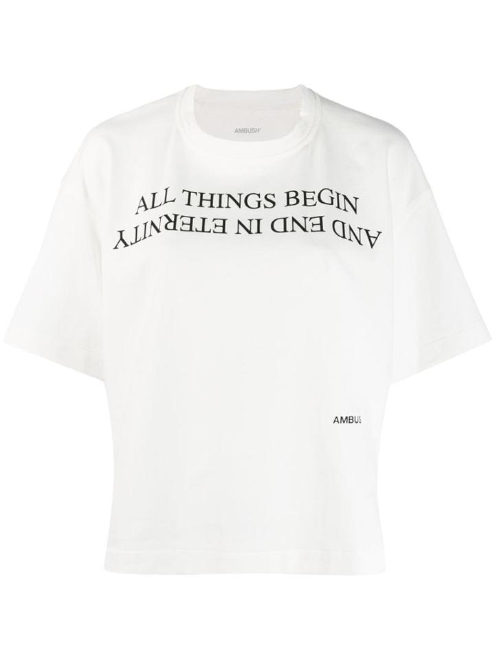 Ambush Slogan Print Boxy T-shirt - White