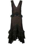 Jonathan Simkhai Knitted Ruffle Tiered Dress - Black