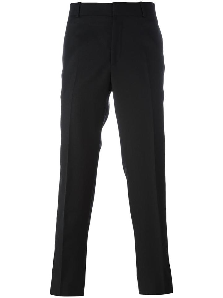 Alexander Mcqueen Straight-leg Trousers, Men's, Size: 50, Black, Wool/viscose/acetate